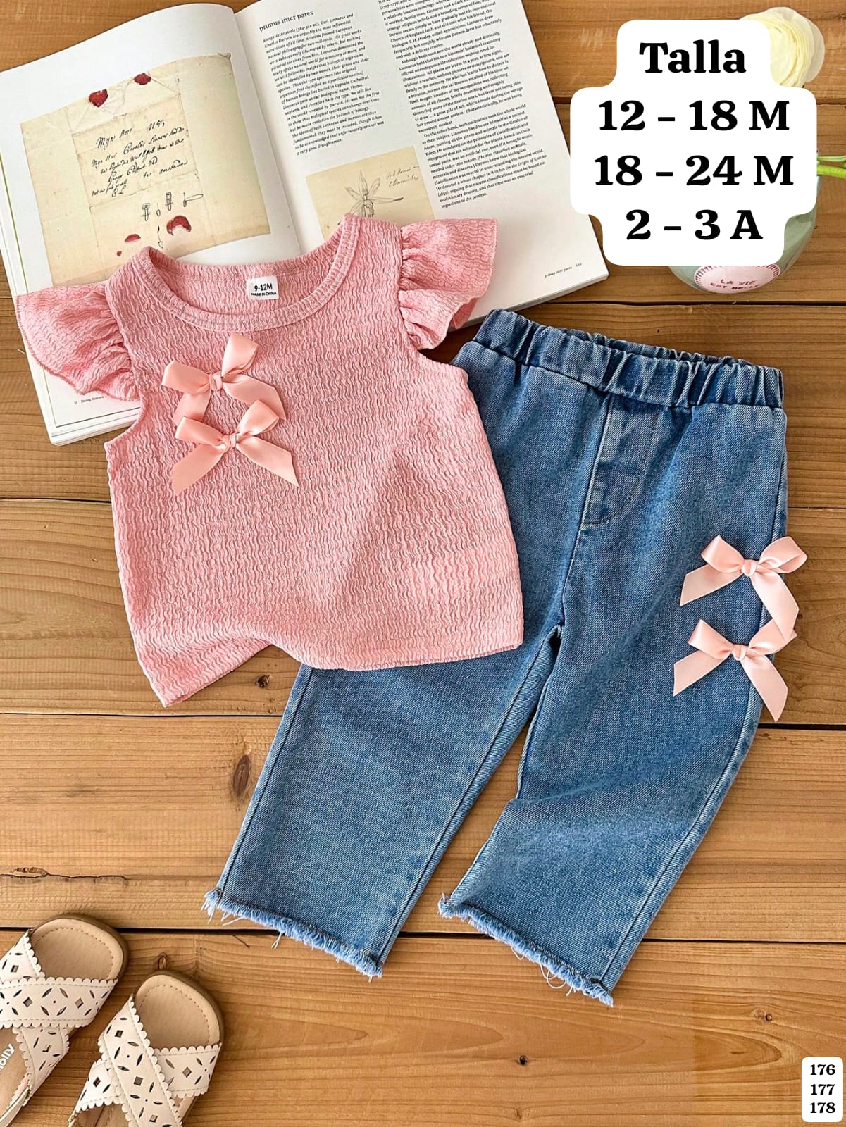 CONJUNTO DE PANTALON CON CHONGOS DE NIÑA