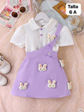 MONO DE FALDA MORADO DE NIÑA