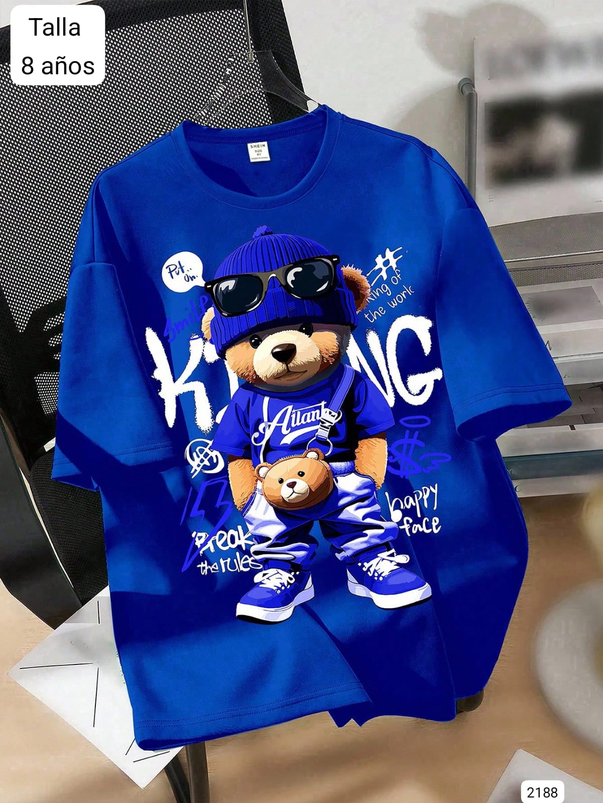 CAMISA AZUL CON OSO DE VARON