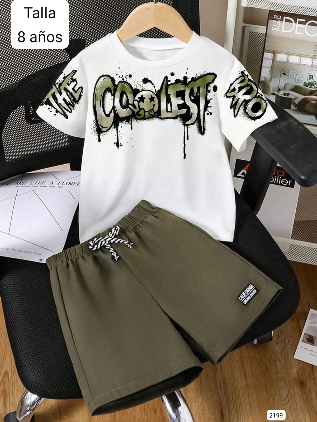 CONJUNTO DE SHORT VERDE DE VARON