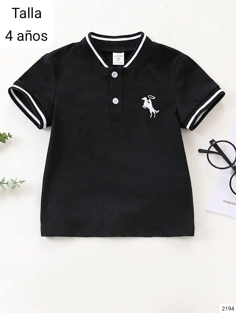 CAMISA POLO NEGRO DE NIÑO