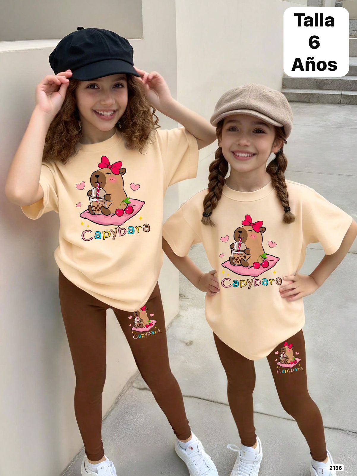 CONJUNTO DE CAMISETA Y LICRA DE CAPIBARA DE NIÑA