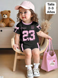CONJUNTO NEGRO CON ROSA DE SHORT DE NIÑA