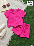 CONJUNTO DEPORTIVO DE SHORT ROSA