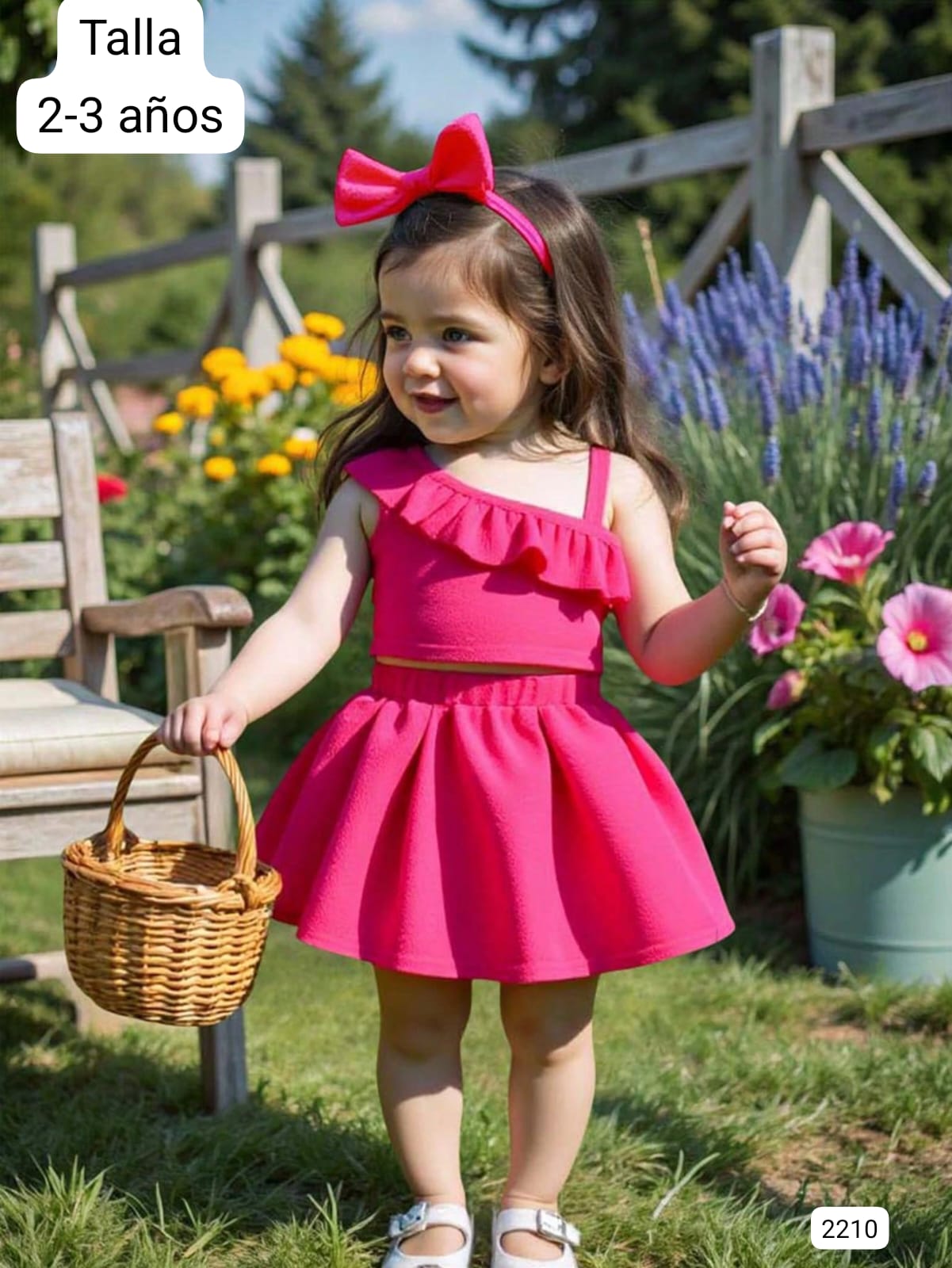 CONJUNTO ROSA DE FALDA DE NIÑA