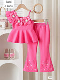 CONJUNTO ROSADO DE PANTALONETA CAMAPANA DE NIÑA