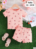 CONJUNTO ROSA MAMON DE SHORT DE NIÑA