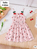 VESTIDO DE NIÑA CON CEREZAS