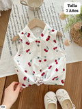 CAMISA BLANCA CON CEREZAS DE NIÑA