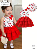 CONJUNTO DE FALDA ROJA DE NIÑA