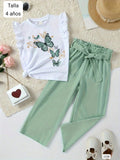 CONJUNTO DE PANTALONETA VERDE DE NIÑA