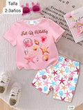 CONJUNTO DE SHORT ALICRADO DE NIÑA