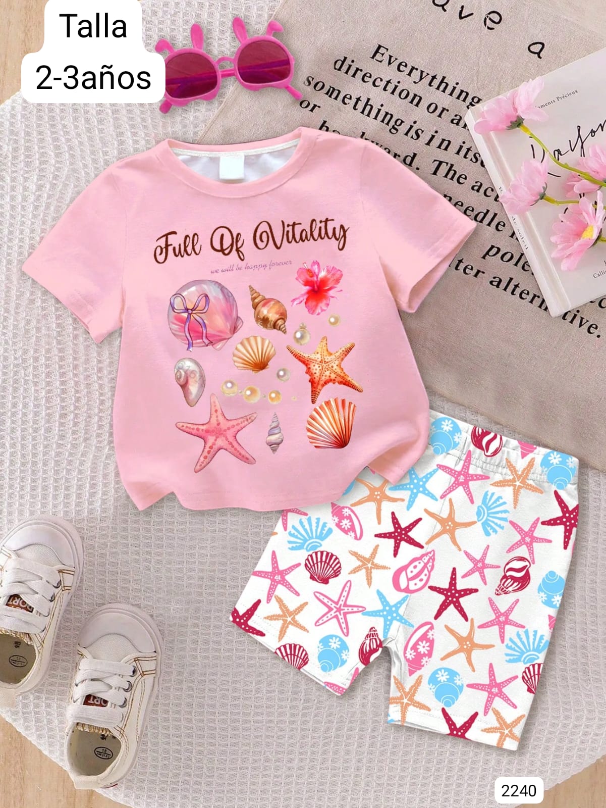 CONJUNTO DE SHORT ALICRADO DE NIÑA