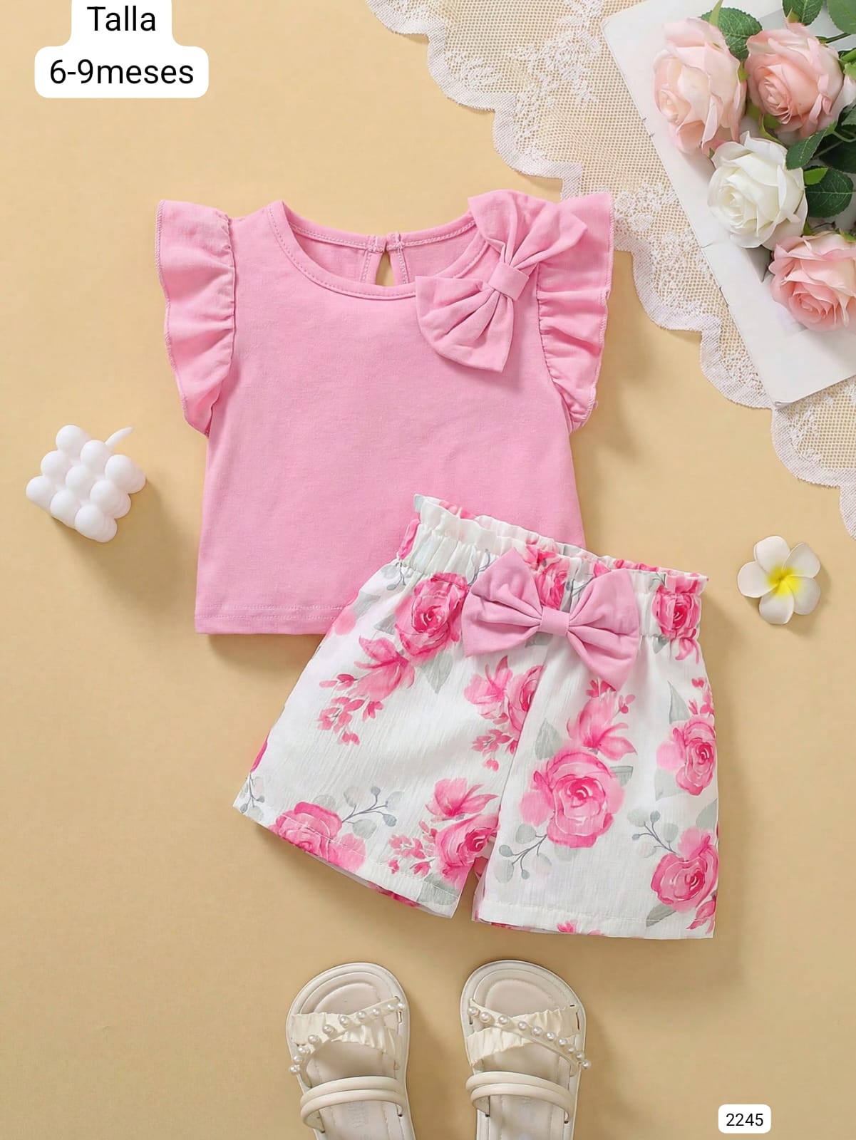 CONJUNTO DE SHORT CON FLORES