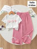 CONJUNTO DE PANTALOENTA ROSA DE NIÑA