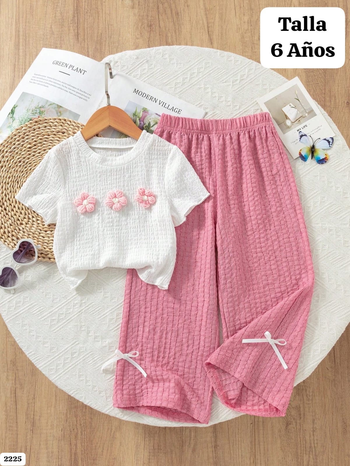 CONJUNTO DE PANTALOENTA ROSA DE NIÑA