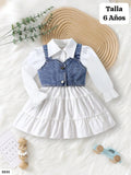 VESTIDO BLANCO CON MINICHAQUETA DE NIÑA