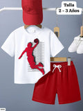 CONJUNTO DE CALZONETA ROJA DE NIÑO