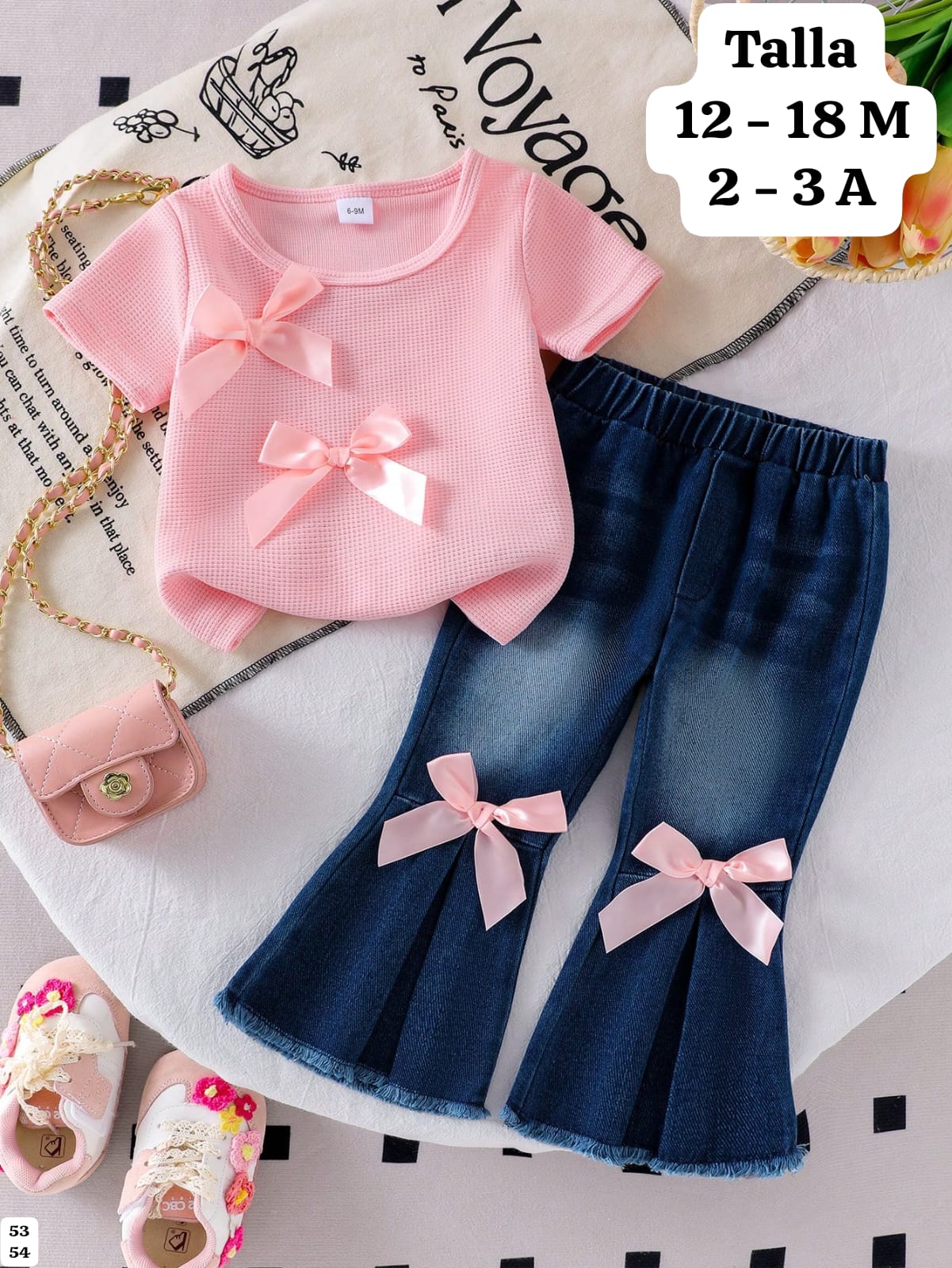 CONJUNTO CON PANTALON CAMPANA DE NIÑA