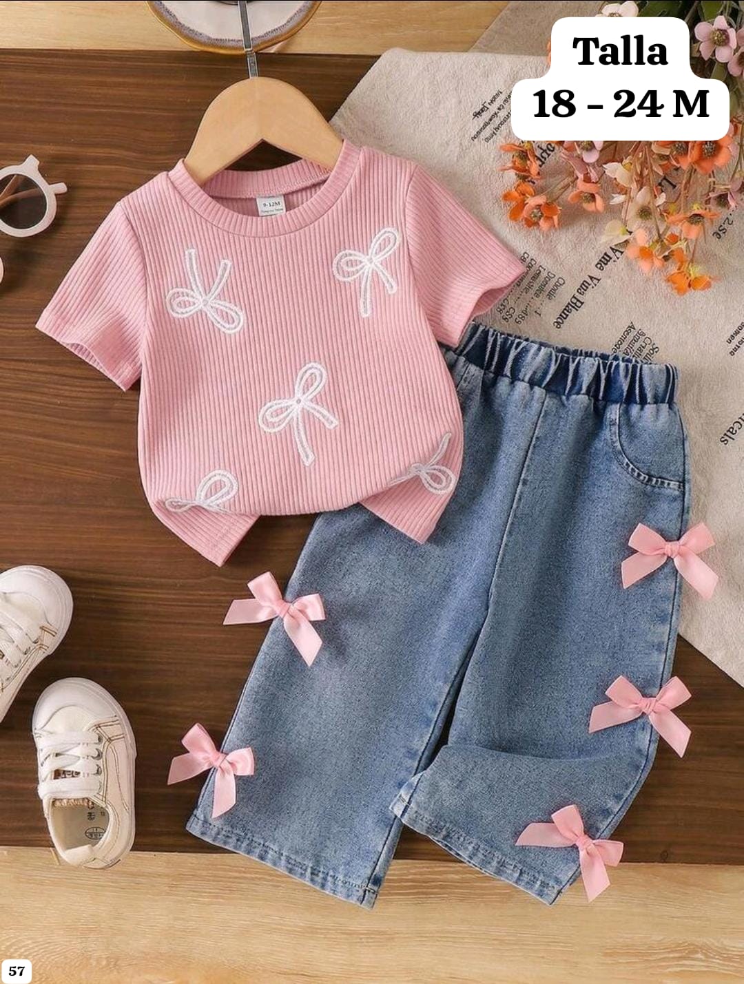 CONJUNTO DE PANTALON CON CHONGO DE NIÑA