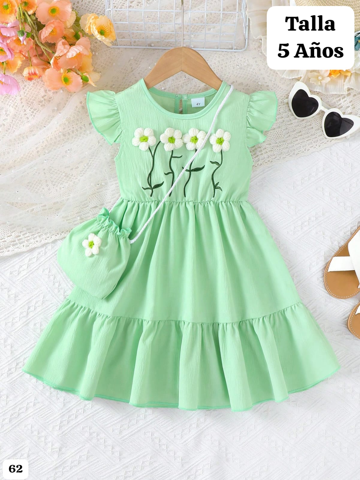 VESTIDO VERDE MENTA DE NIÑA