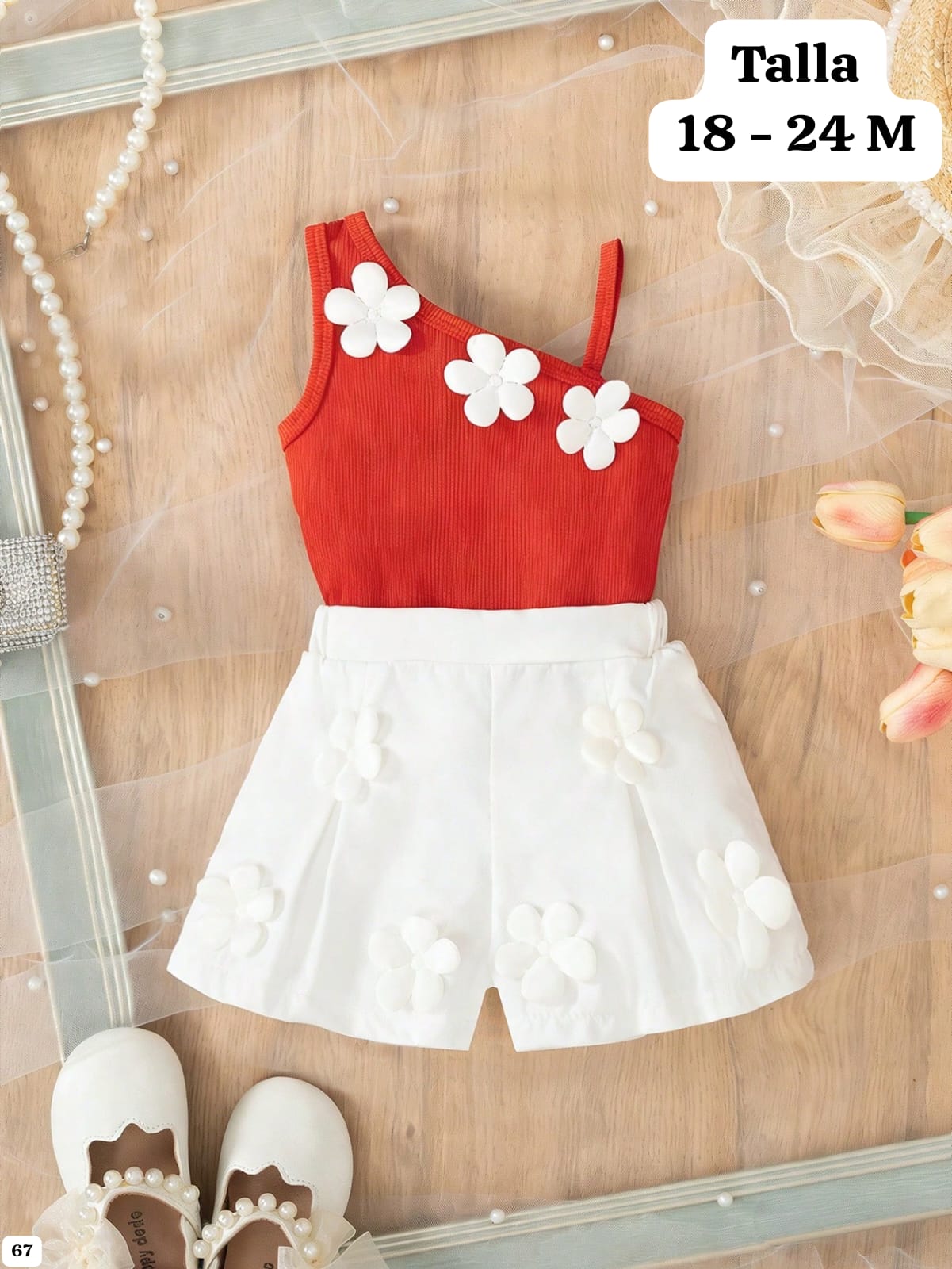 CONJUNTO DE SHORT BLANCO DE NIÑA