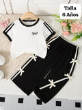 CONJUNTO DE PANTALONETA NEGRA DE NIÑA