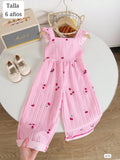 MONO DE PANTALONETA ROSADO CON CEREZAS DE NIÑA