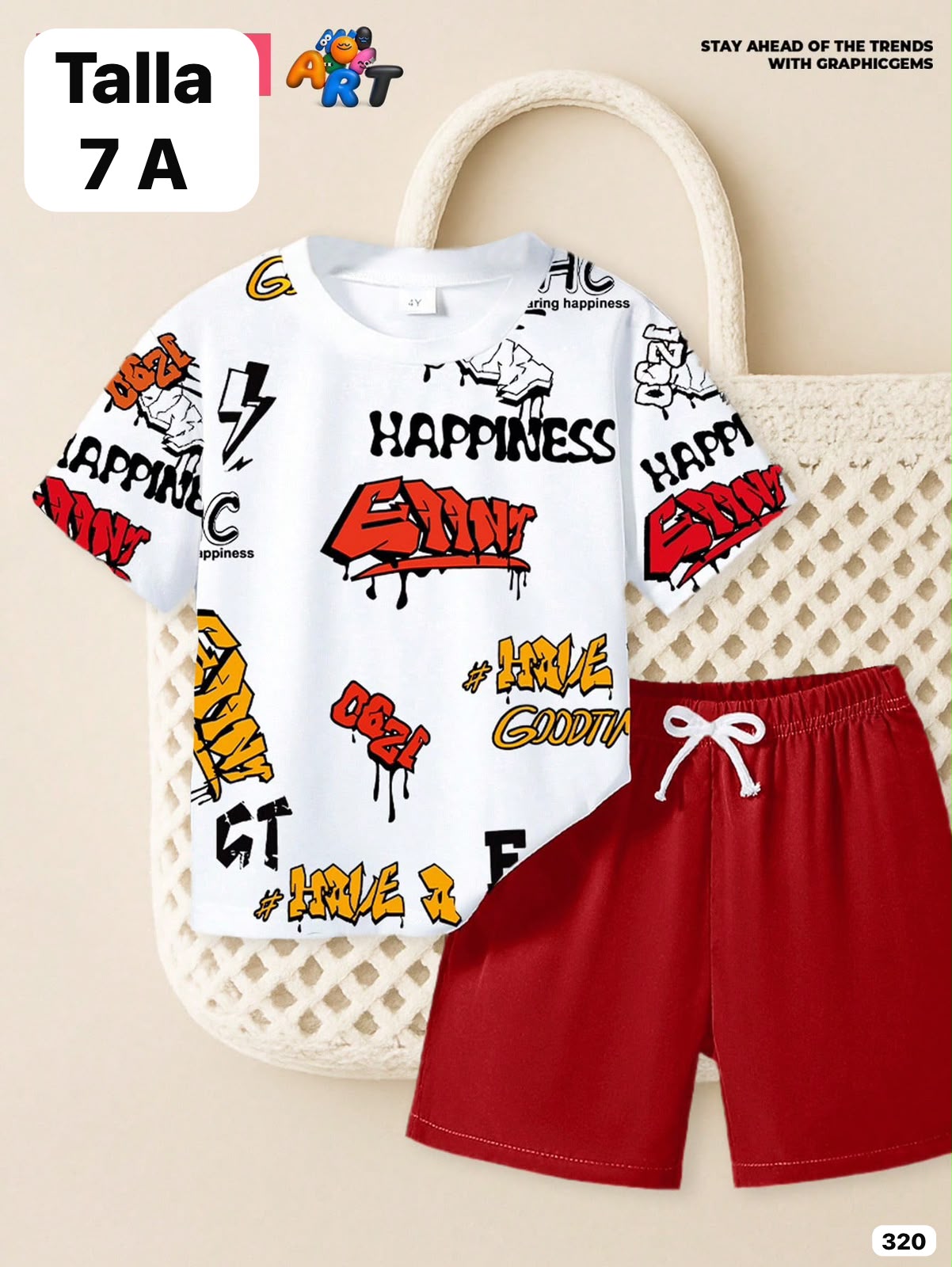 CONJUNTO DE SHORT ROJO DE NIÑO