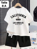 CONJUNTO DE CAMISA BLANCA Y SHORT NEGRO DE NIÑO