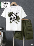 CONJUNTO DE CAMISA BLANCA Y SHORT VERDE