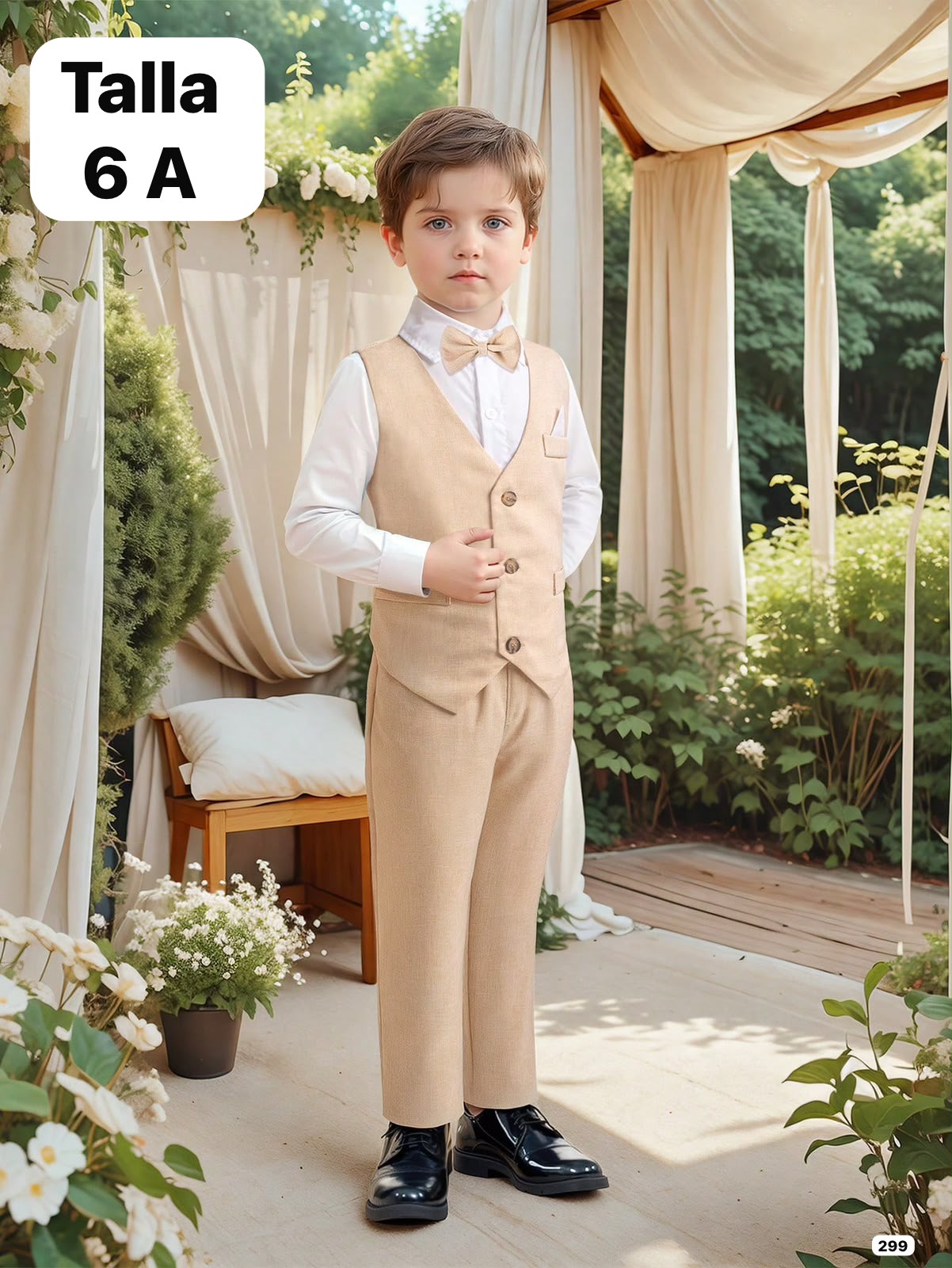 TRAJE BEIGE FORMAL DE NIÑO