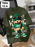 CAMISA VERDE CON OSO DE NIÑO