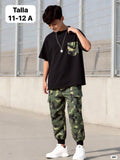 CONJUNTO DE BUSO ESTILO MILITAR CON BOLSA EN LA CAMISA