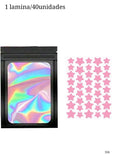 1 LAMINA DE PARCHES ROSA