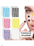 6 LAMINAS DE PARCHES DE VARIOS COLORES