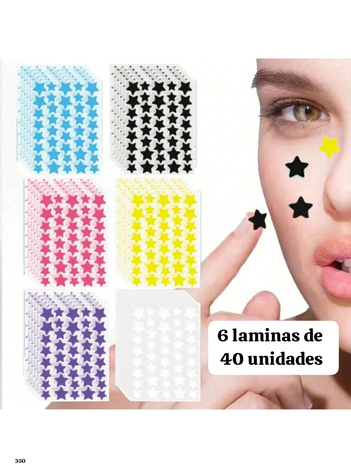 6 LAMINAS DE PARCHES DE VARIOS COLORES