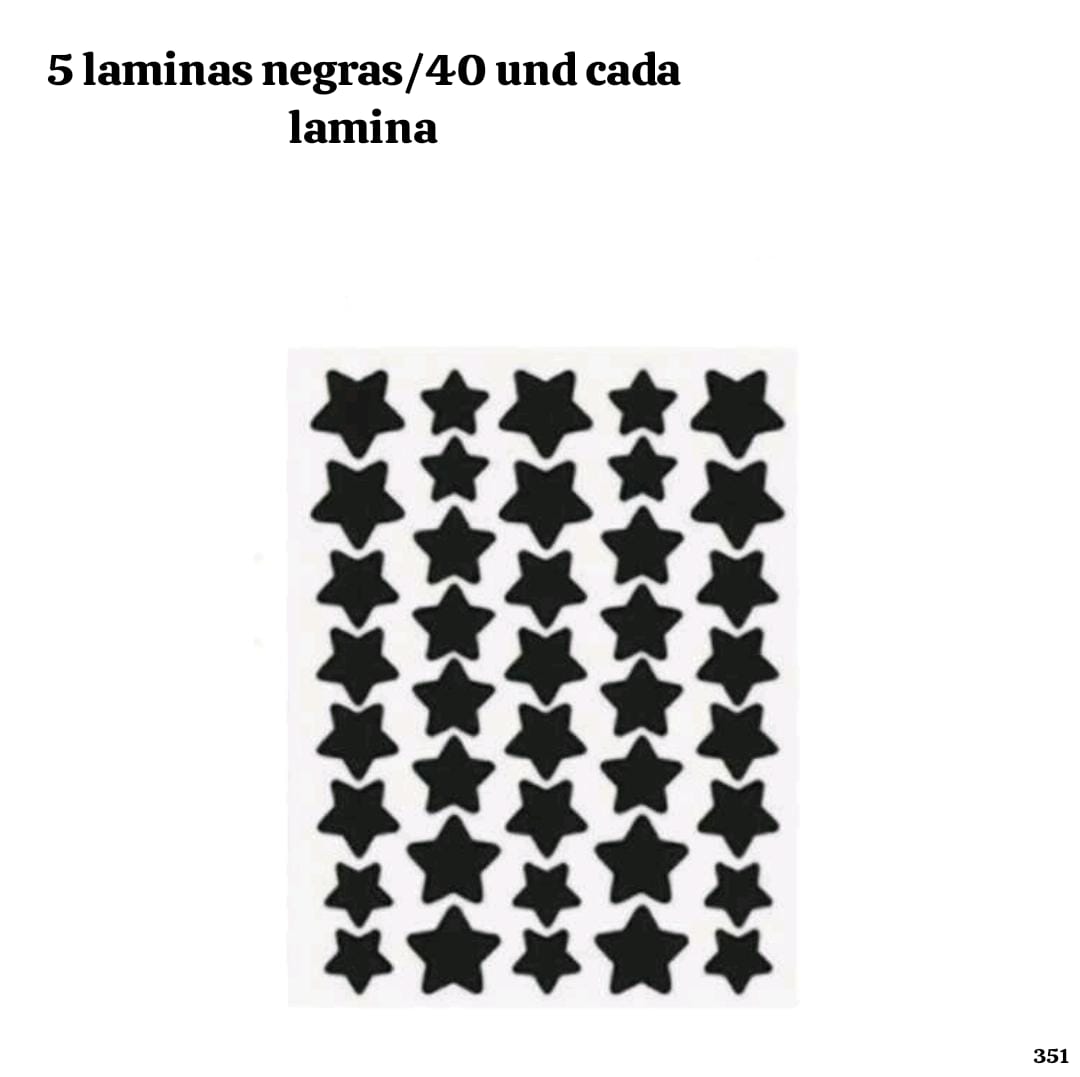 5 LAMINAS DE PARCHES NEGROS