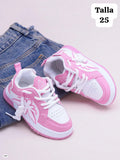 TENIS ROSA Y BLANCO DE NIÑA TALLA 25