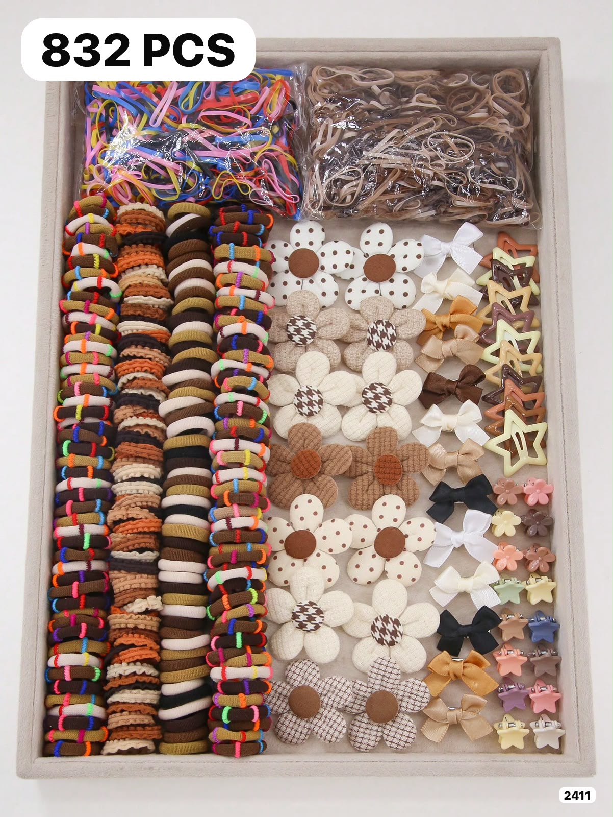 SET DE 832 PIEZAS DE ACCESORIOS DE CABELLO