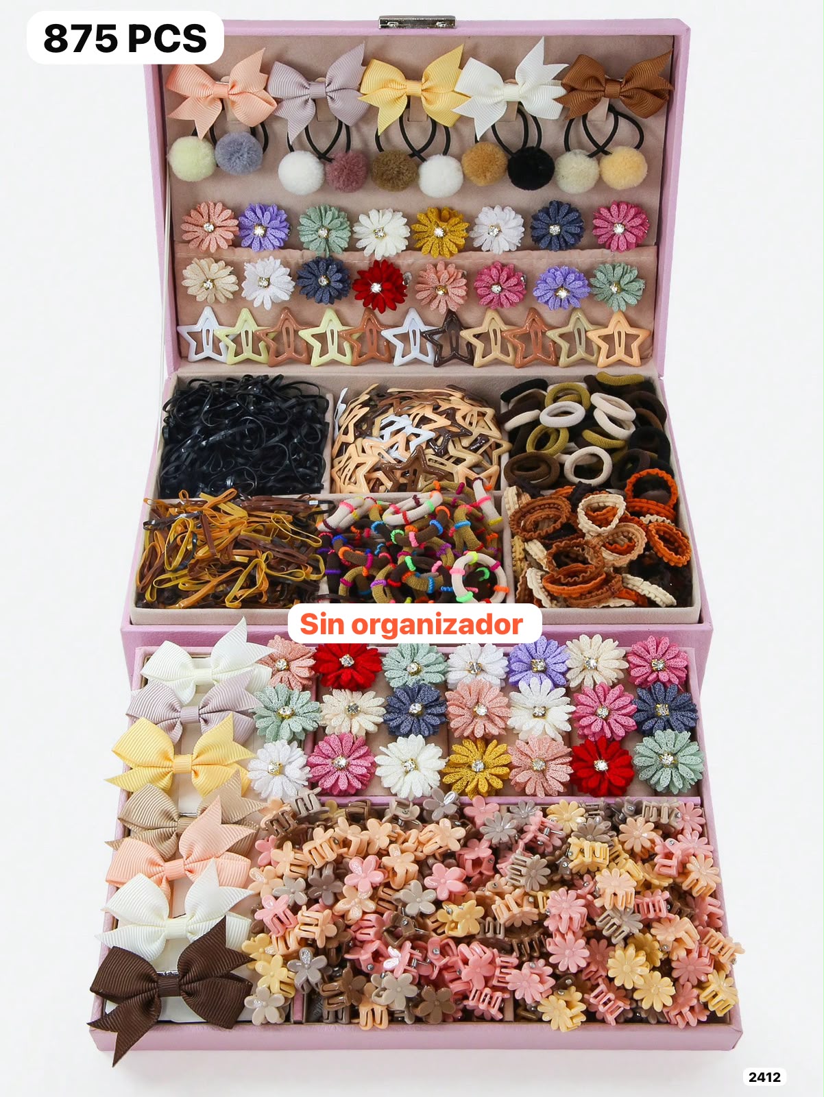 SET DE 875 PIEZAS DE ACCESORIOS DE CABELLO