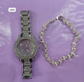 RELOJ + PULSERA PLATEADA DE DAMA