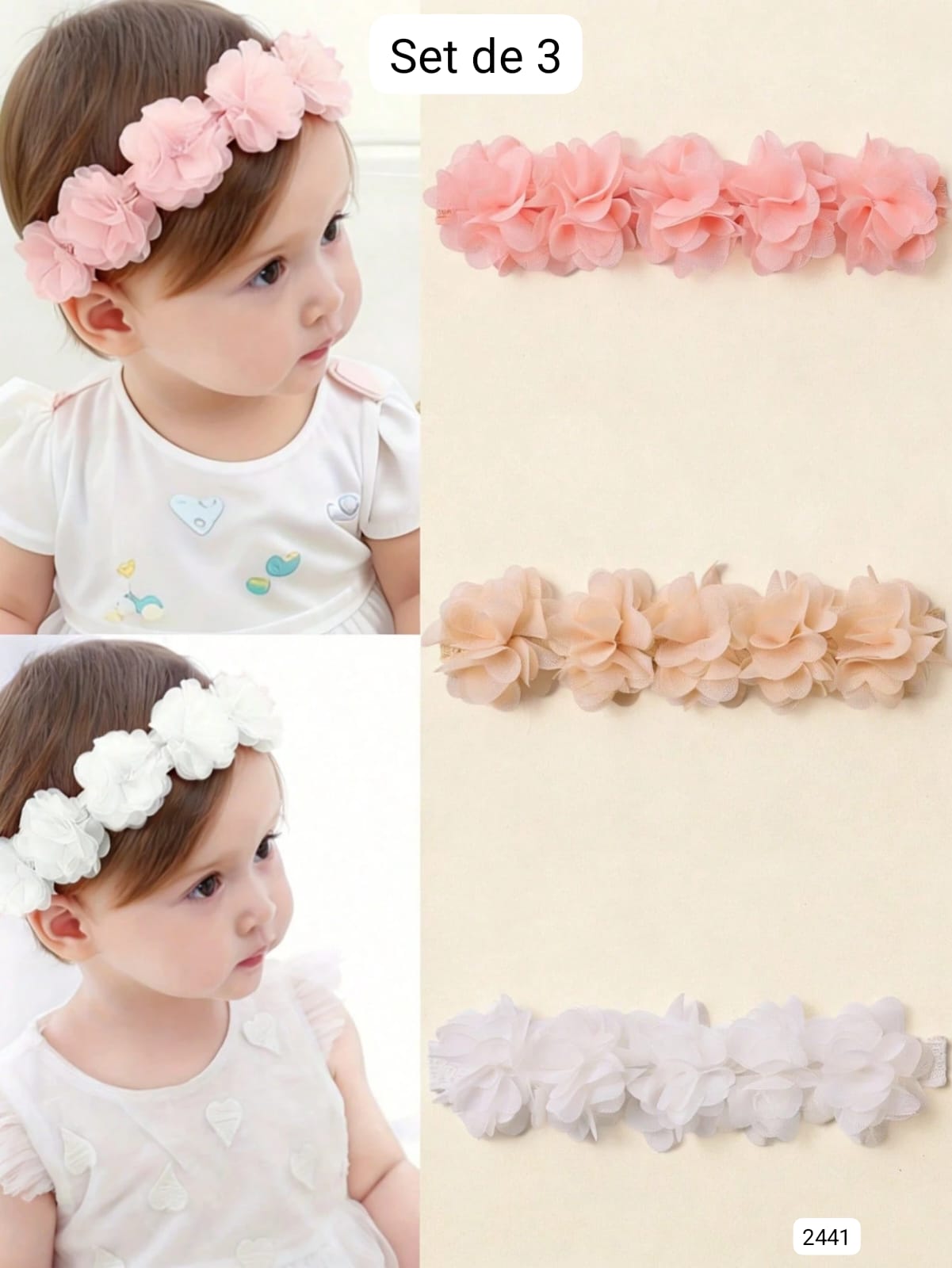 SET DE 3 VINCHAS DE BEBÈ