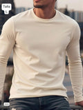 CAMISETA MANGA LARGA BEIGE DE HOMBRE