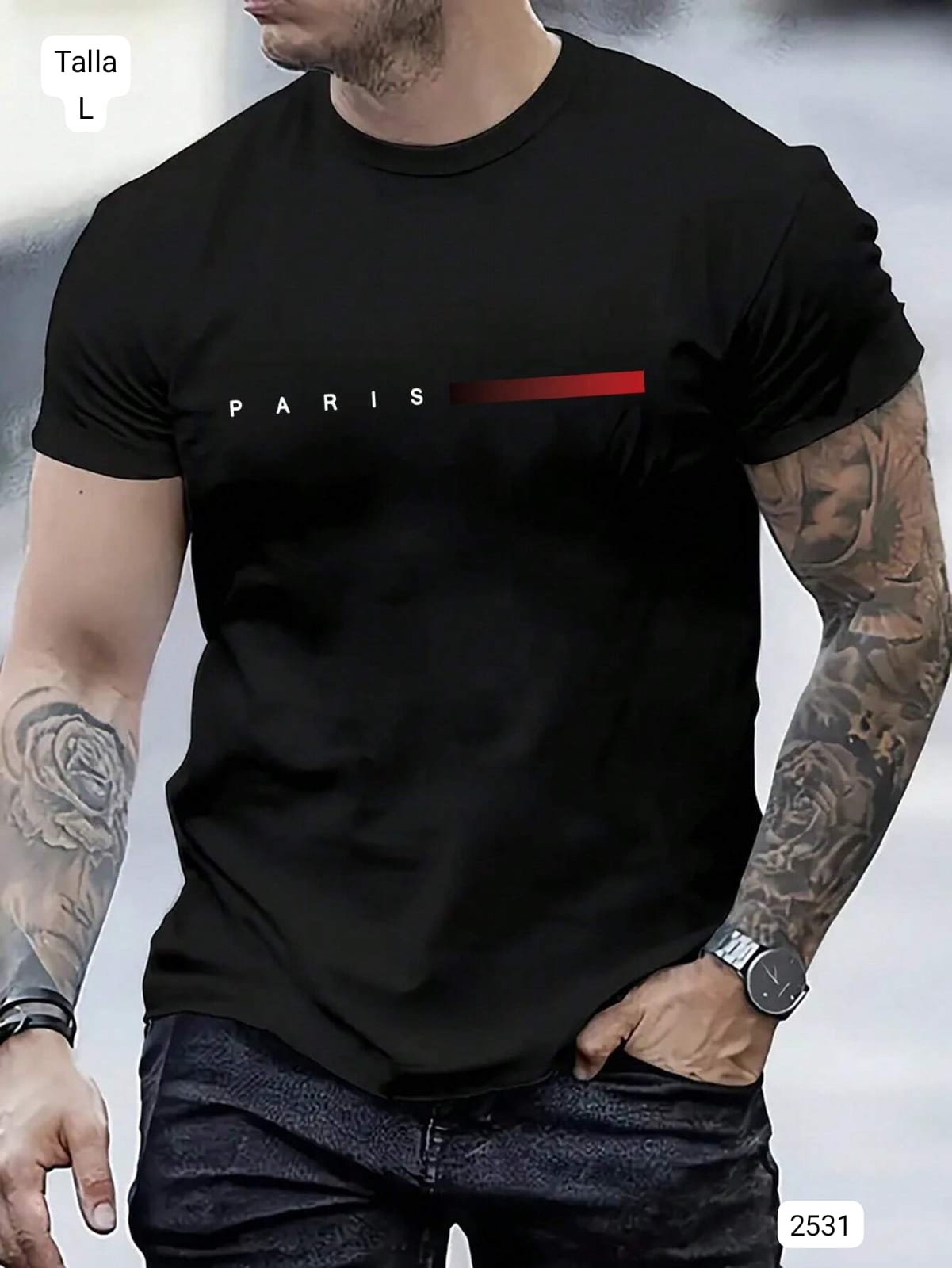 CAMISA MANGA CORTA NEGRA