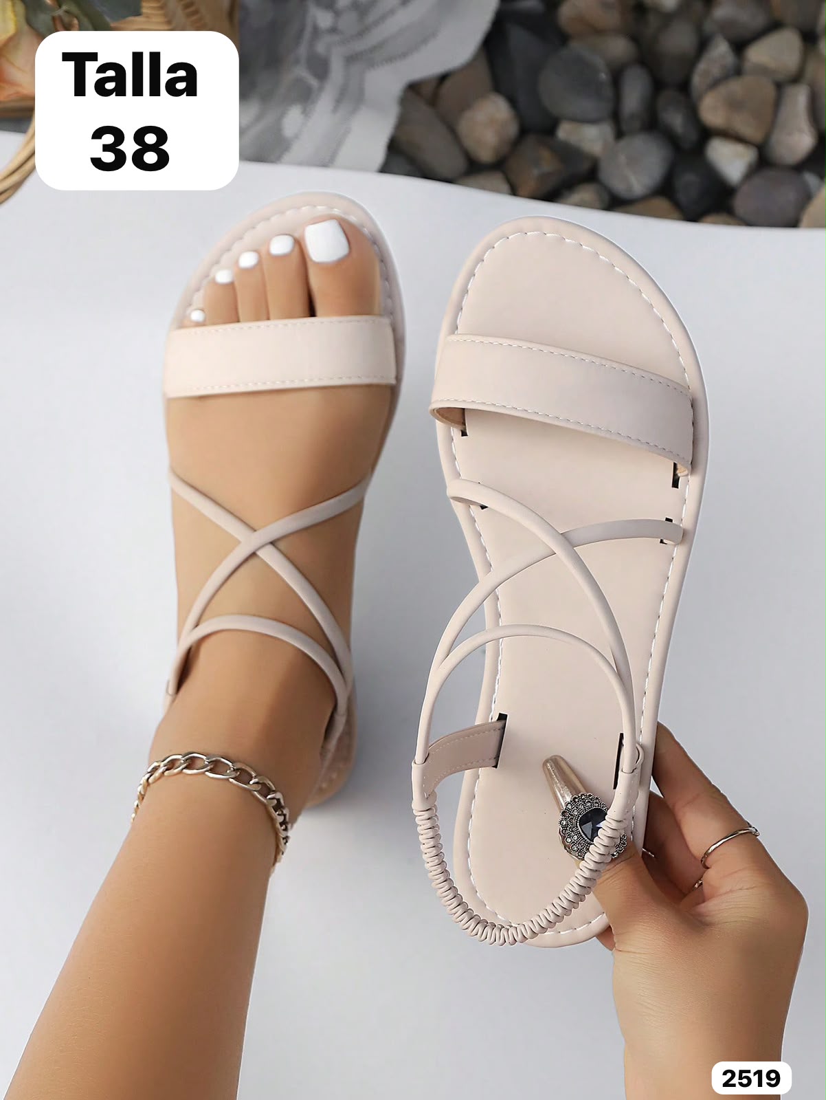 SANDALIAS BEIGE DE MUJER