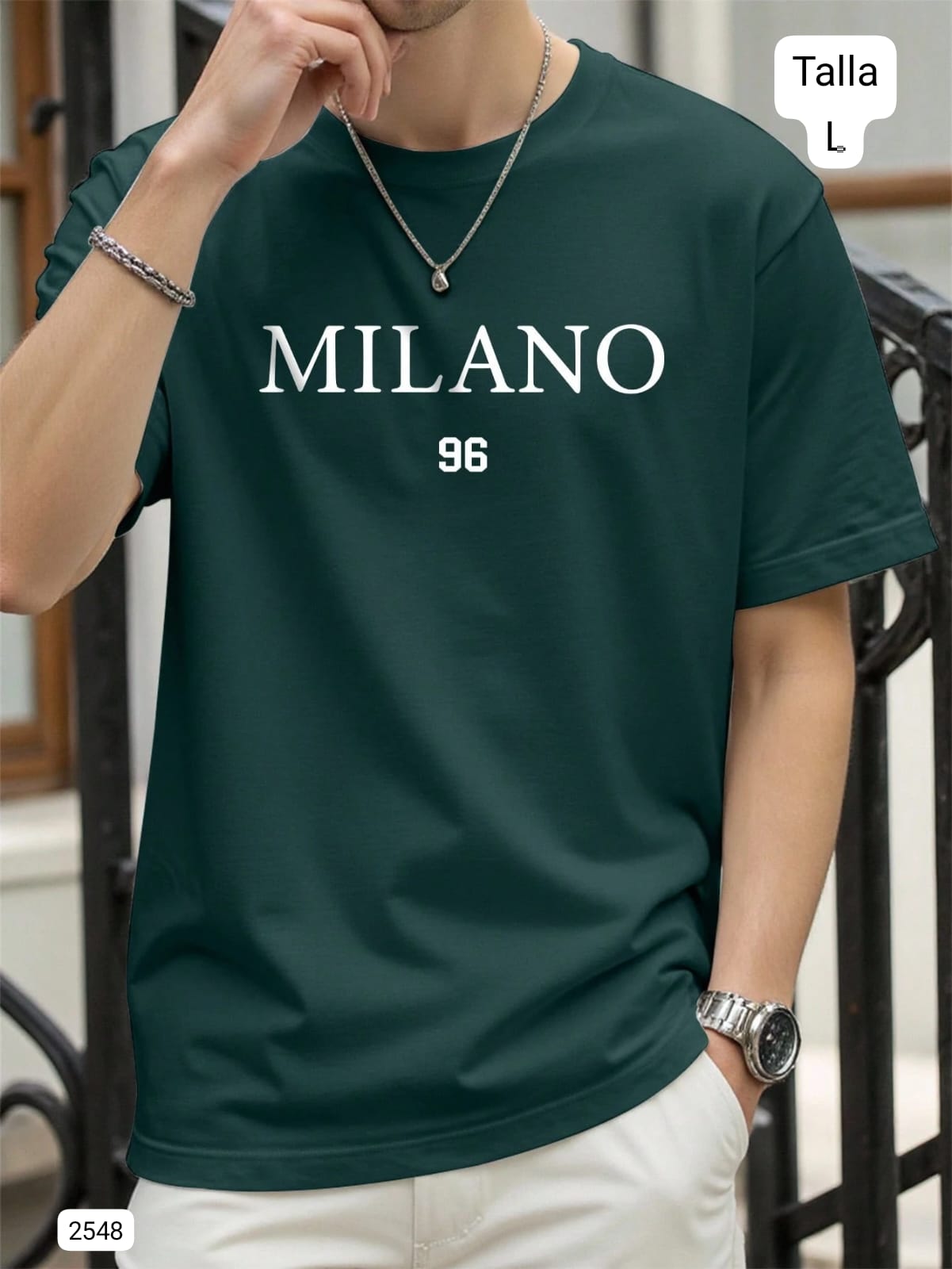 CAMISA MILANO VERDE MANGA CORTA DE HOMBRE