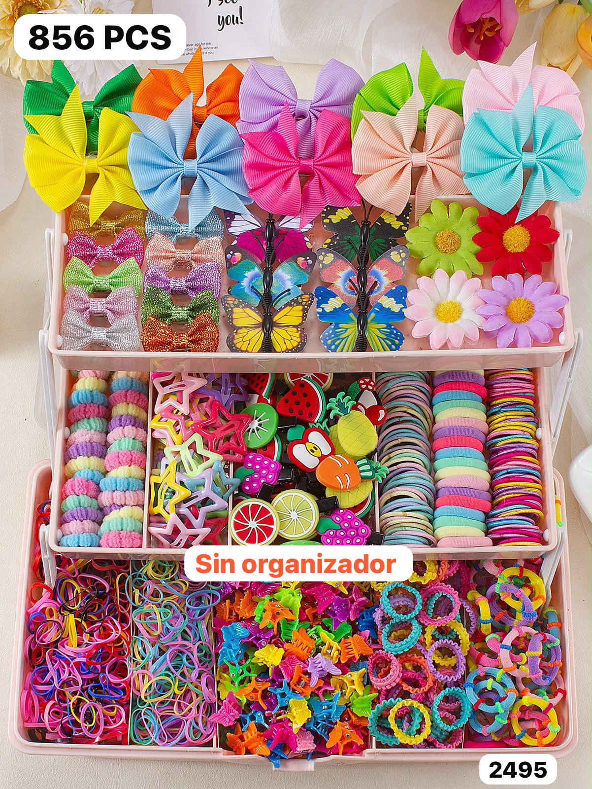 SET DE 856 PIEZAS DE ACCESORIOS DE CABELLO