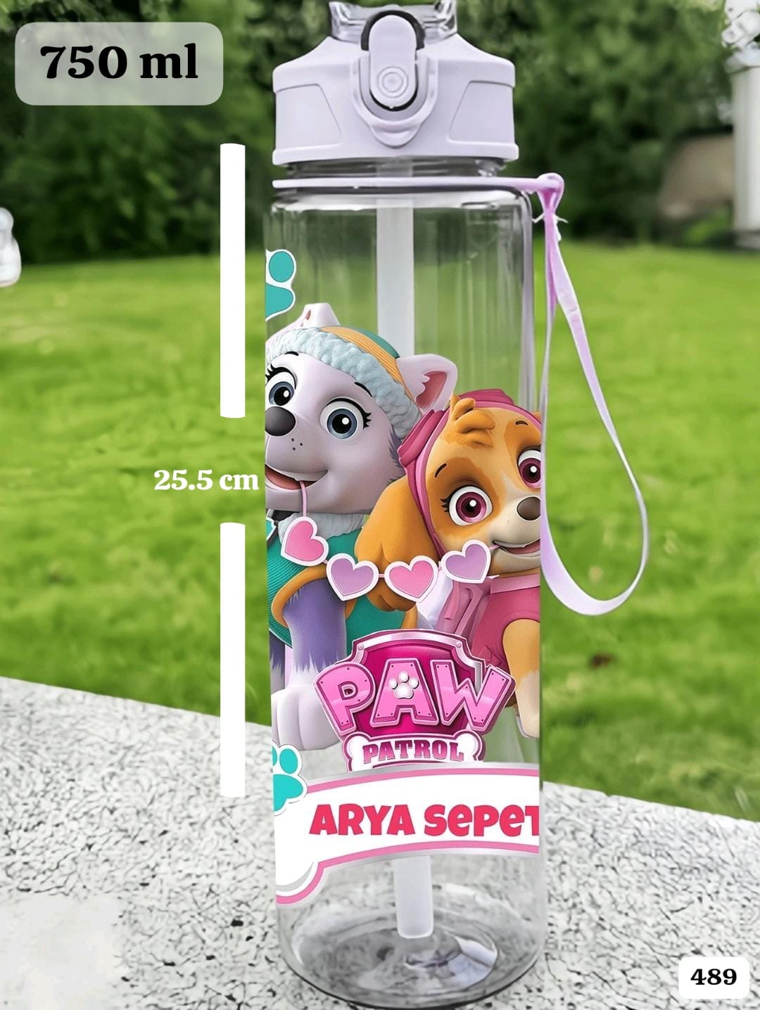 TERMO MORADO TRANSPARENTE DE NIÑA