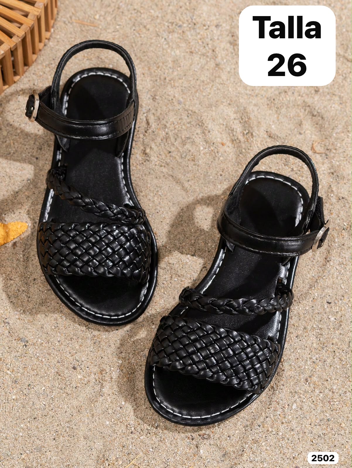SANDALIAS NEGRAS DE NIÑA TALLA 26